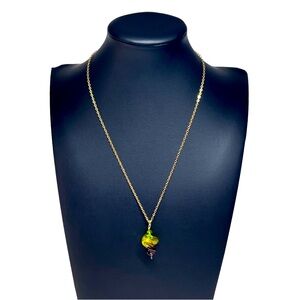 Artisan Charm Necklace Gold Swirl Pendant